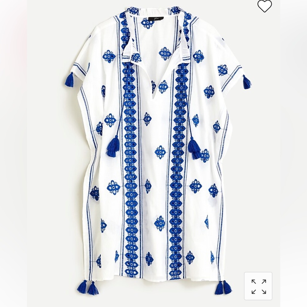 J.Crew Embroidered Tassel Tunic Sz M